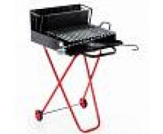AgriEuro Premium Barbacoa de leña con parrilla inoxidable 45x34 con recoge jugos - plegable y transportable