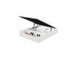 Flex Canapé con Zapatero Flex con Tapa Tapizada en Tejido con Malla 3DTapa Transpirable medida de 105x200,color Blanco